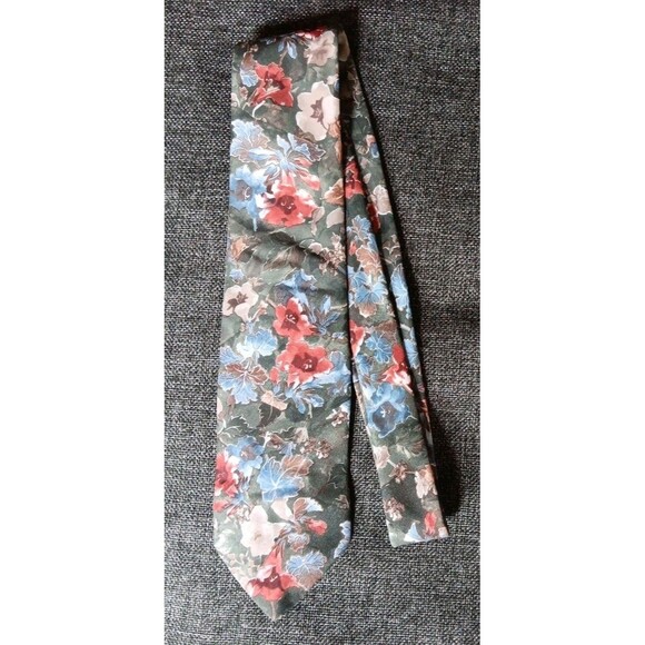 Jonathon Lake Other - Tie 70s 80s 90s Y2K Mens Jonathon Lake Green Blue Orange Floral 3.5 Wide 55 Long